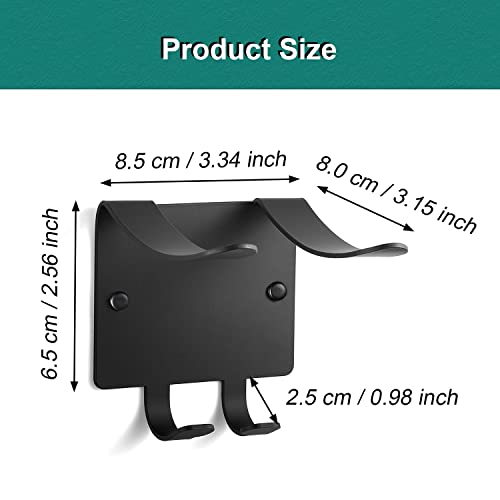 YUSINNKY Hair Dryer Holder Wall Mounted, SUS304 Stainless Steel Blow Dryer Holder,Space Saver Hair Product Organizer for Bathroom or Bedroom,1 Pack, Black