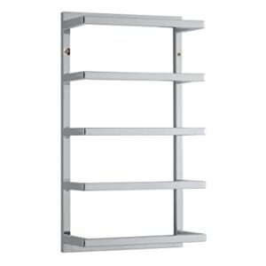 House & Homestyle Holder, Wall Mountable 5 Tier Hanging Towel Storage Rail/Rack for Bathroom, En Suite or Toilet, H 57cm x W 31cm x D 15cm, Chrome Silver