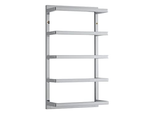 House & Homestyle Holder, Wall Mountable 5 Tier Hanging Towel Storage Rail/Rack for Bathroom, En Suite or Toilet, H 57cm x W 31cm x D 15cm, Chrome Silver