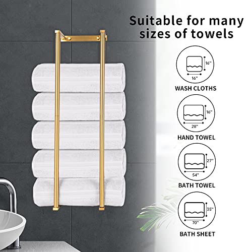 Towel Racks for Bathroom Wall Mounted, Stainless Steel Bath Towel Holder Wall Towel Rack,Wall Towel Storage, Bathroom Organization, Mounted Towel Rack,Modern Small Space Bathroom Towel Storage