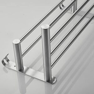 Leekayer Bathroom Towel Rack Double Layer, Brushed Nickel 40cm Stainless Steel Bathroom Towel Rack Wall Screw Installation 15.74 inches