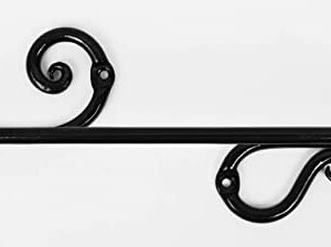 Bosky Towel Bar for Bathroom Kitchen Dish Cloth Hanger Hand Towel Holder Wall Mounted ~ Wrought Iron Decorative Vintage Rack Rust-Proof ~11" [Black]