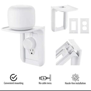Outlet Shelf Wall Holder, Standard Vertical Duplex Decorative Outlet Space Saving for Smart Home Speakers Anything up to 7 lbs , Space Saving Design, Storage Management Solution, , 2 Pack, White
