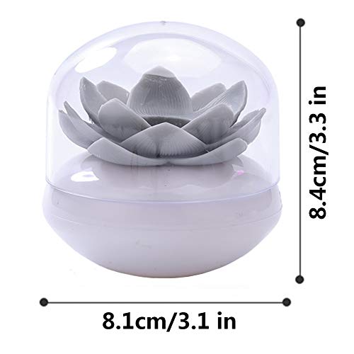 Chemlliy 3 Pack Cotton Swab Organizer Lotus Flower Designed Cotton Bud Holder Q-Tips Toothpicks Storage Box Holder