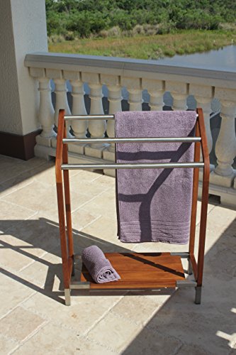 AquaTeak Sula Teak & Stainless Steel Towel Stand