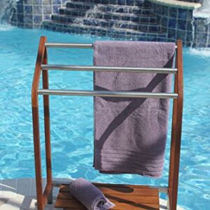 AquaTeak Sula Teak & Stainless Steel Towel Stand