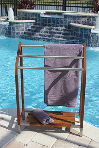 AquaTeak Sula Teak & Stainless Steel Towel Stand