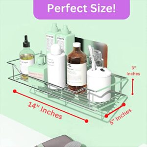Premium Shower Caddy with Powerful Adhesive, No Drilling Shower Shelves, Wall Mounted Shower Organizer, Elegant Stainless Steel Shower Rack, Perfect Shower Caddy Shelf for Your Daily Use