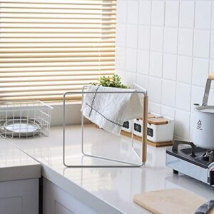 Yizhichu1990 Kitchen Bathroom Punch-Free Folding rag Stand Towel Rack Holder,Top Vertical Rail Dishcloth Storage Rack