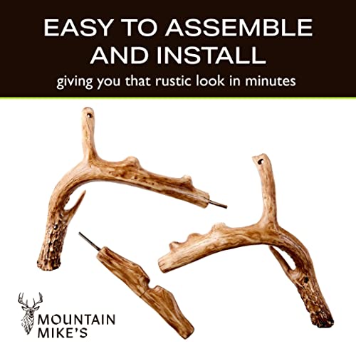 Mountain Mikes - Antler Bath Towel Rack - Decor Inspired by The Great Outdoors - Durable Replicated Deer Antlers - Easy Assembly - 16” to 24” Wide