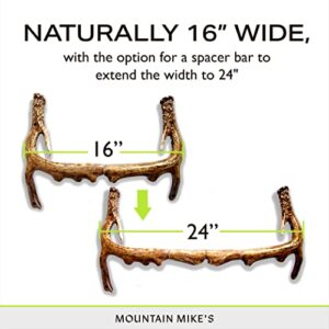 Mountain Mikes - Antler Bath Towel Rack - Decor Inspired by The Great Outdoors - Durable Replicated Deer Antlers - Easy Assembly - 16” to 24” Wide