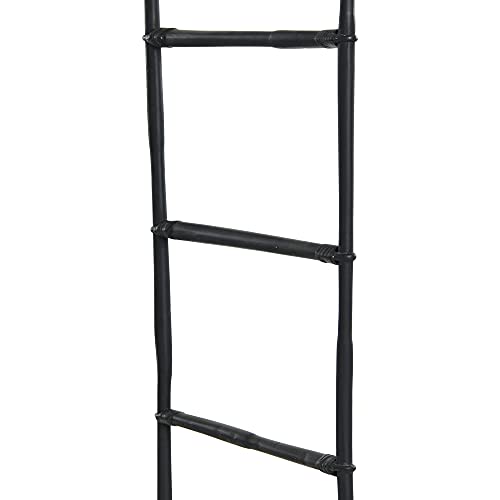 Creative Co-Op Decorative Bamboo Modern Towel Storage, Matte Black Finish Blanket Ladder