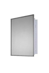 ketcham 18" wx 24" h deluxe series recessed mounted bright annealed stainless steel framed single door medicine cabinet