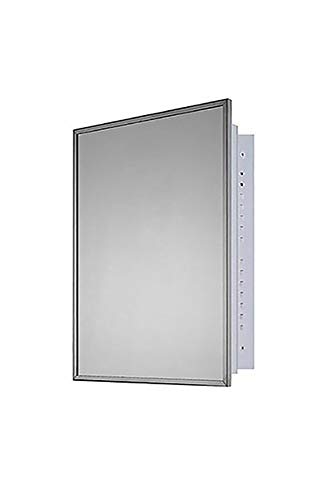 Ketcham 18" Wx 24" H Deluxe Series Recessed Mounted Bright Annealed Stainless Steel Framed Single Door Medicine Cabinet