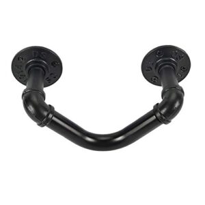 qualward industrial towel bar rack holder, wall mounted pipe metal garden hose holder for outside heavy duty,ideal for hydraulic hose, ropes