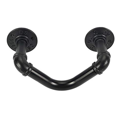 Qualward Industrial Towel Bar Rack Holder, Wall Mounted Pipe Metal Garden Hose Holder for Outside Heavy Duty,Ideal for Hydraulic Hose, Ropes