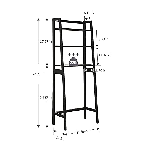 MallBoo Toilet Storage Rack, 3 -Tier Over-The-Toilet Bathroom Spacesaver - 100% Wood and Easy to Assemble