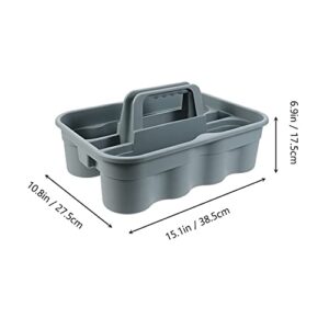 3- Compartment Cleaning Products Organizer, Plastic Cleaning Hand Tool Basket Cleaning Storage Basket Versatile Multiuse for Kitchen, Shoe Cleaning Box, Cleaning Products Organizer