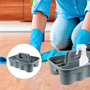 3- Compartment Cleaning Products Organizer, Plastic Cleaning Hand Tool Basket Cleaning Storage Basket Versatile Multiuse for Kitchen, Shoe Cleaning Box, Cleaning Products Organizer