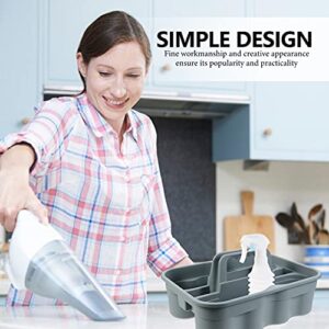 3- Compartment Cleaning Products Organizer, Plastic Cleaning Hand Tool Basket Cleaning Storage Basket Versatile Multiuse for Kitchen, Shoe Cleaning Box, Cleaning Products Organizer