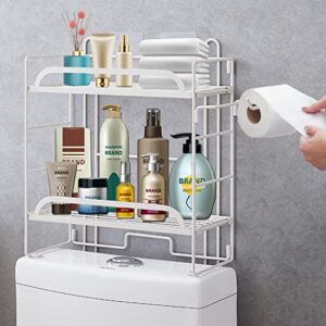 jonzin over the toilet storage, 2-tier large capacity bathroom organizer shelves, adjustable multifunctional toilet rack,no drilling space saver with wall mounting design