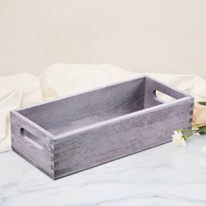 Wood Decorative Tray, LOVSTORAGE Bathroom Toilet Tank Tray Jewelry Tray Storage Organizer Makeup Tray Countertop Organizer Pine Wood Grey