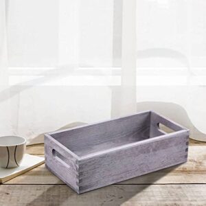 Wood Decorative Tray, LOVSTORAGE Bathroom Toilet Tank Tray Jewelry Tray Storage Organizer Makeup Tray Countertop Organizer Pine Wood Grey