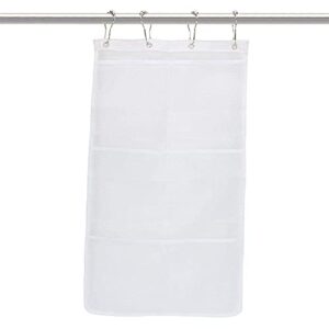 Hanging Mesh Bath Quick Dry Hanging Caddy Bath Organizer Hang on Shower Curtain Mesh Shower Caddy Space Saver(Clip Hook)