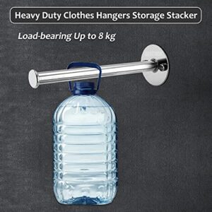 304 Stainless Steel Clothes Hangers Storage Stacker Bath Towel Hangers Coats Handbags Hangers Multi-Use Organizers for Closet,Cloakroom,Balcony, Bathrooms,Laundry Room Easy to Install