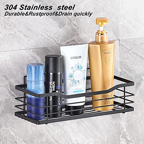 Shower Caddy, 5-Pack Shower Shelf, Shower Organizer with 4 Hooks Adhesive Shower Organizer No Drilling Large Capacity Rustproof Stainless Steel Bathroom Organizer Shower Shelf for Inside Shower