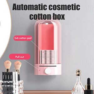 OHEPFD Automatic Cotton Pad Holder, Cosmetic Cotton Pad Dispenser Press Out Makeup Cotton Square Holder Dispenser Makeup Cotton Pad Organizer Rack,18*8.6cm