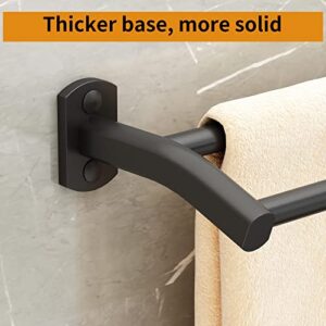 16" Towel Holder for Bathroom Wall Mounted, Matte Black Towel Rack, Double Towel Bar