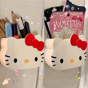 Hello Kitty Toothbrush Holders For Bathroom Organizer,Self Adhesive Wall Mounted Shower Caddy,Cute Shower Organizer shelves For Women Girls Teens Kids Gift, Bathroom Decor/Vanity/Office Storage (pink)