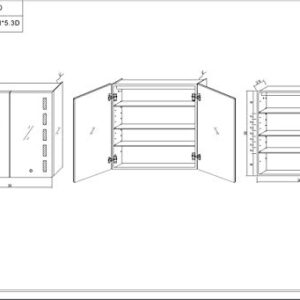 Bathroom Medicine Cabinet, Aluminum, Recessed/Surface Mount, 30" x 30", 2 Door, Mirrored w/LED