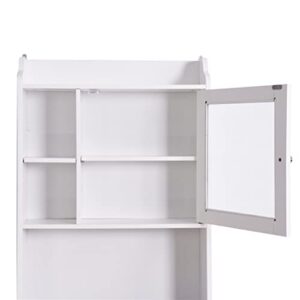 Yuxuanhang Modern Over The Toilet Space Saver Wood Storage Cabinet for Home, Bathroom Storage Cabinet Organizer, White