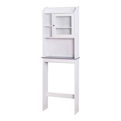 Yuxuanhang Modern Over The Toilet Space Saver Wood Storage Cabinet for Home, Bathroom Storage Cabinet Organizer, White