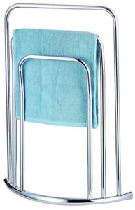 freestanding towel rack, 3 tier metal towel bar stand, silver-tone chrome plated by madison home products (mh10082)