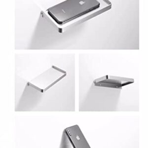 YISMAN Stainless Steel Toilet Phone Holder, Wall Mounted Storage Shelves, Multifunctional Item Tray Free Punching