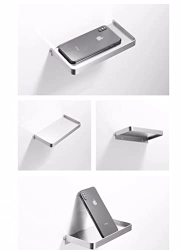 YISMAN Stainless Steel Toilet Phone Holder, Wall Mounted Storage Shelves, Multifunctional Item Tray Free Punching