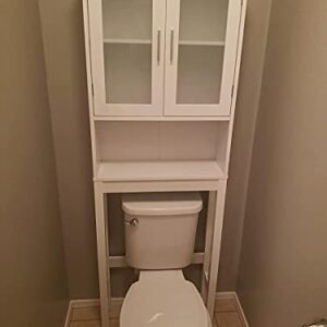 Wooden Over The Toilet Cabinet Storage,BestComfort Bathroom Organizer Over Toilet Storage, Above The Toilet Space Saver Cabinet (22.5" x 7.5" x 61")