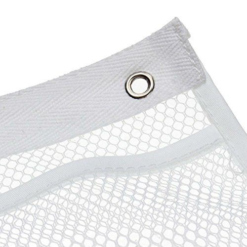 AKOAK 1 Set White 6-Packet Quick Dry Mesh Pockets Fabric Hanging Caddy and Bath Organizer Hang on Shower Curtain Rod/Liner Hooks with 4 Rings