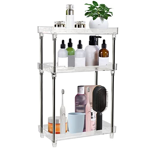 Shengfoo Bathroom Organizer Countertop, 3 Tier Vanity Tray Makeup Organizer, Multifunctional Acrylic Bathroom Counter Organizer in Perfume Skincare Bathroom Supplies and More