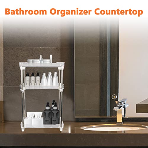 Shengfoo Bathroom Organizer Countertop, 3 Tier Vanity Tray Makeup Organizer, Multifunctional Acrylic Bathroom Counter Organizer in Perfume Skincare Bathroom Supplies and More