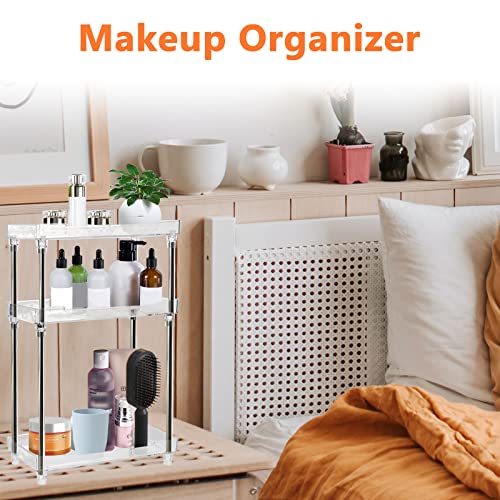 Shengfoo Bathroom Organizer Countertop, 3 Tier Vanity Tray Makeup Organizer, Multifunctional Acrylic Bathroom Counter Organizer in Perfume Skincare Bathroom Supplies and More