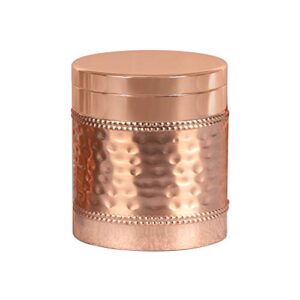 nu steel copper hudson bathroom q-tip holder & jar in premium copper plated stainless steel for bathrooms & vanity spaces