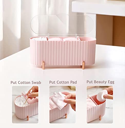 Qtip Holder Qtip Dispenser , Makeup, Cotton Ball , Cotton Swab ,Vanity Organizers Snd Storage Box storage 1 Piece With 50 pink