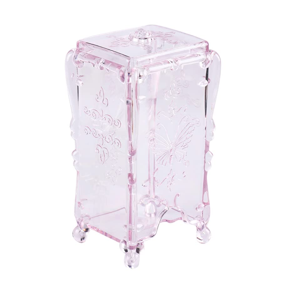 STZPRONAIL Butterfly Cotton Box Nail Storage Clear Pink Acylic Nail Wipes Cotton Pad Container Makeup Manicure Organizer Holder Nail Toos Special Box for Nail Enhancement Storage