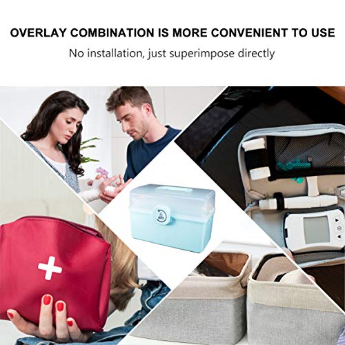 Tofficu Portable Medicine Box Organizer Storage Fold 3- Layer Large Medicine Cabinet Household Medicine Storage Box Medicine Chest Medication Chest Storage Container