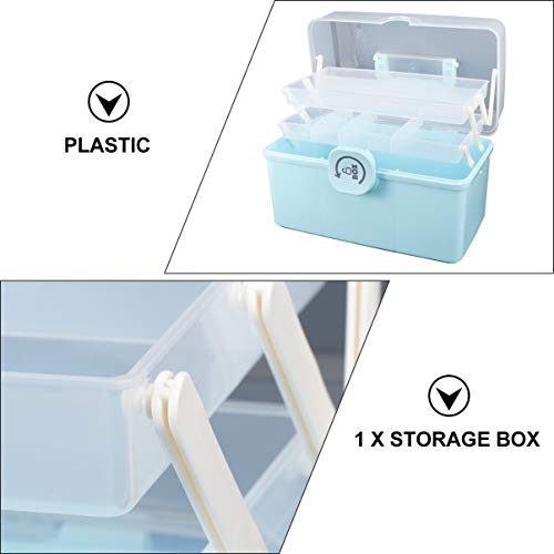 Tofficu Portable Medicine Box Organizer Storage Fold 3- Layer Large Medicine Cabinet Household Medicine Storage Box Medicine Chest Medication Chest Storage Container