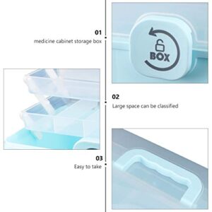 Tofficu Portable Medicine Box Organizer Storage Fold 3- Layer Large Medicine Cabinet Household Medicine Storage Box Medicine Chest Medication Chest Storage Container